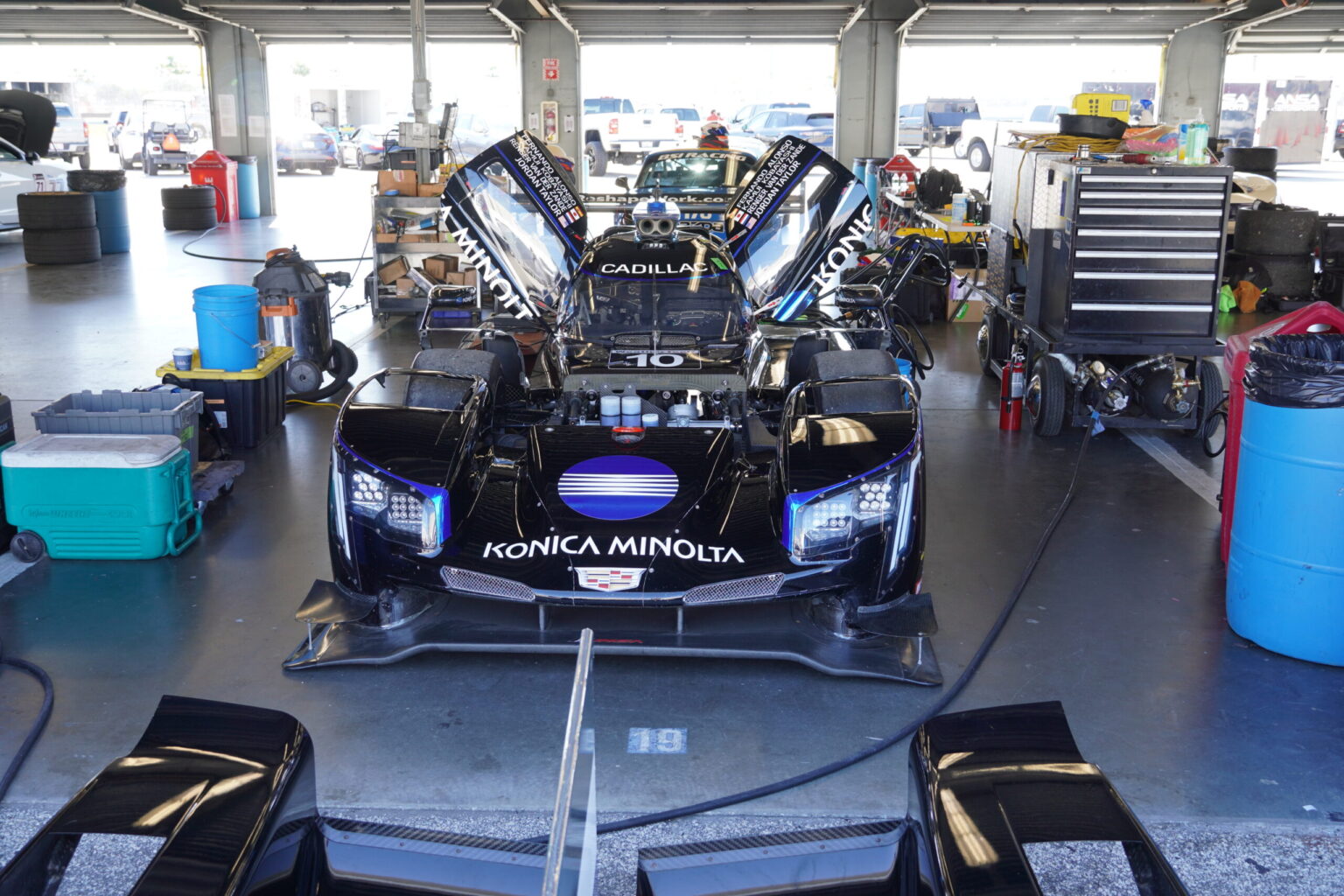 Cadillac DPi race car in the Daytona garage